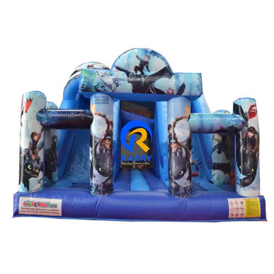 Commercial Inflatable Dual Lane Slide with Blower Dragon Bouncer and Slide Combo
