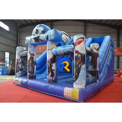 Commercial Inflatable Dual Lane Slide with Blower Dragon Bouncer and Slide Combo