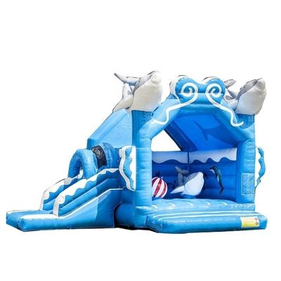 Customized Logo/Website/Phone/Company Name Printed Inflatable Bounce House with Slide