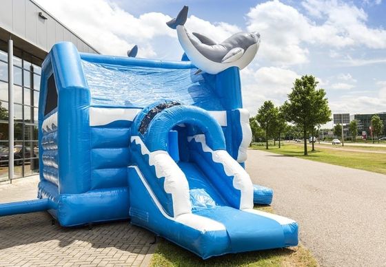 Customized Logo/Website/Phone/Company Name Printed Inflatable Bounce House with Slide