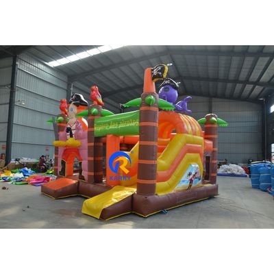 Portable Castle Inflatable Bouncy House with Obstacle Course and Slide Octopus Design