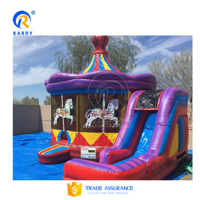 Outdoor Inflatable Bounce House with Water Slide Customized Colorful Inflatable Castle