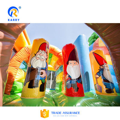 Three Giraffe Slides Combo with Obstacle Air Bounce House Commercial Inflatable