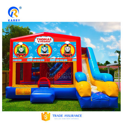 Three Giraffe Slides Combo with Obstacle Air Bounce House Commercial Inflatable