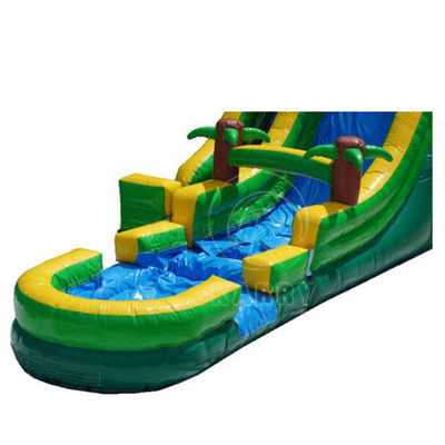 PVC Palm Tree Backyard Long Slide Inflatable Water Slide for 5-10 Passengers Party Fun