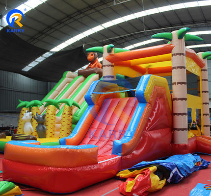 Customized Logo Acceptable Portable Inflatable Bounce House with Slide and Blower