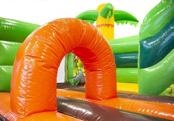 Interactive Kid Toy Game Hawaiian Style Palm Tree Bouncy Jumping House with Water Slide