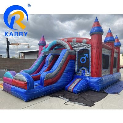 Circus Theme Inflatable Bouncy Castle Slide Combo for Jumping Fun Max Capacity 100-500kg