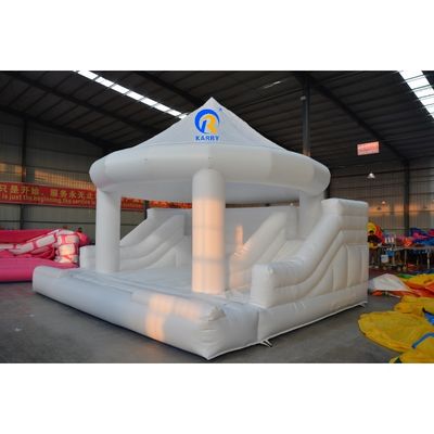 Inflatable White Dome Wedding Party Bouncy Castle with Dual Lane White Bounce House