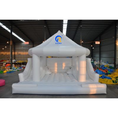 Inflatable White Dome Wedding Party Bouncy Castle with Dual Lane White Bounce House