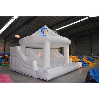 Inflatable White Dome Wedding Party Bouncy Castle with Dual Lane White Bounce House