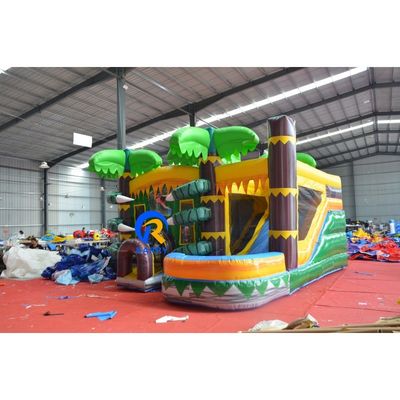Kids' Outdoor Adventure Inflatable Bouncer Water Slide with Dinosaur Bounce House