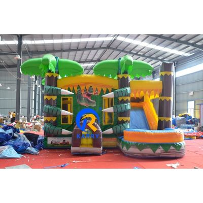 Kids' Outdoor Adventure Inflatable Bouncer Water Slide with Dinosaur Bounce House