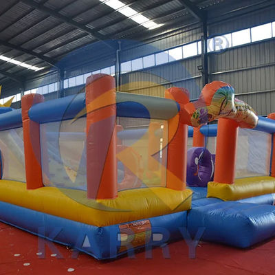 Portable PVC Bouncer Slide Combo with Obstacle Course and Inflatable Climbing Wall
