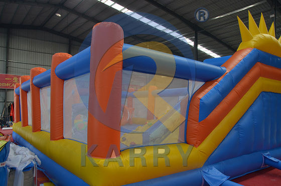 Portable PVC Bouncer Slide Combo with Obstacle Course and Inflatable Climbing Wall