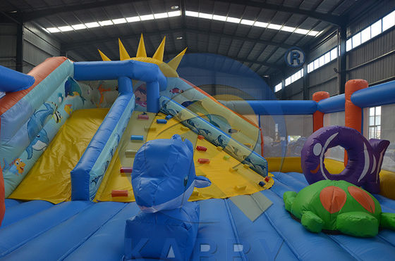 Portable PVC Bouncer Slide Combo with Obstacle Course and Inflatable Climbing Wall