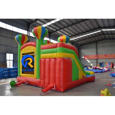 PORTABLE 5 in 1 Rainbow Balloon Inflatable Bouncing Castle with Slide and Trampoline