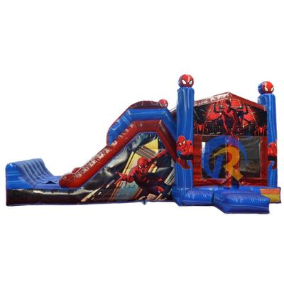 Unisex Spiderman Water Inflatable Bouncer Slide Combo with Wet/Dry Option