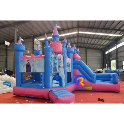 14 Years up Commercial Inflatable Frozen Bounce House with Slide Combo OEM Accepted