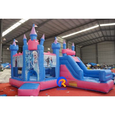 14 Years up Commercial Inflatable Frozen Bounce House with Slide Combo OEM Accepted