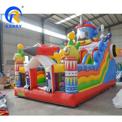 Unisex Commercial Inflatable Robot Castle Slide Combo with Small Rocket Gate Jumper