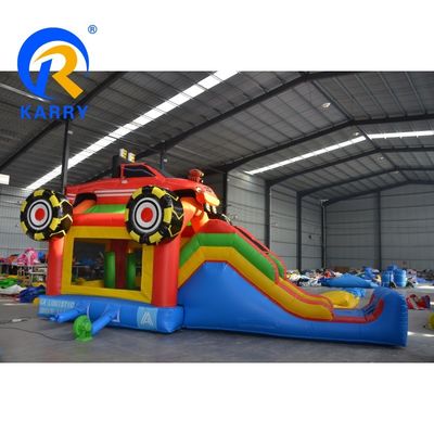 Indoor and Outdoor Kids Game Amusement Commercial Car Inflatable Castle Combo with Slide