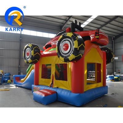 Indoor and Outdoor Kids Game Amusement Commercial Car Inflatable Castle Combo with Slide
