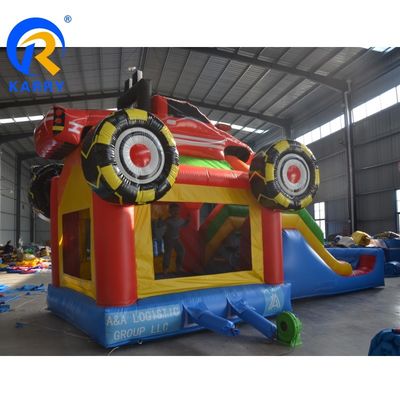 Indoor and Outdoor Kids Game Amusement Commercial Car Inflatable Castle Combo with Slide