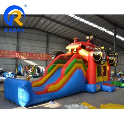 Indoor and Outdoor Kids Game Amusement Commercial Car Inflatable Castle Combo with Slide