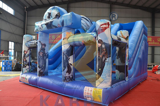 Custom Logo Accepted Inflatable Bounce House with Two Slides According to Your Needs