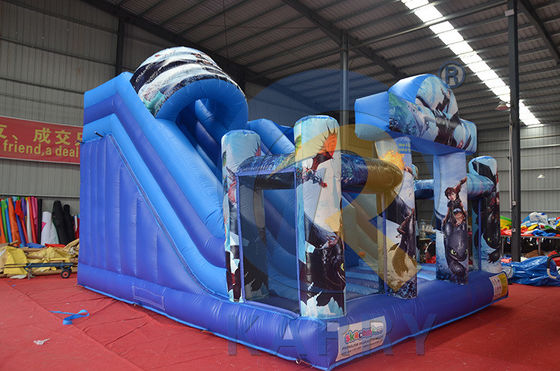 Custom Logo Accepted Inflatable Bounce House with Two Slides According to Your Needs
