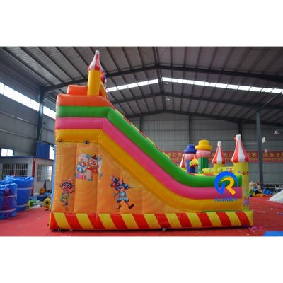 Kids in Outdoor Amusement Park Inflatable Circus Jumping Bouncer with Slide