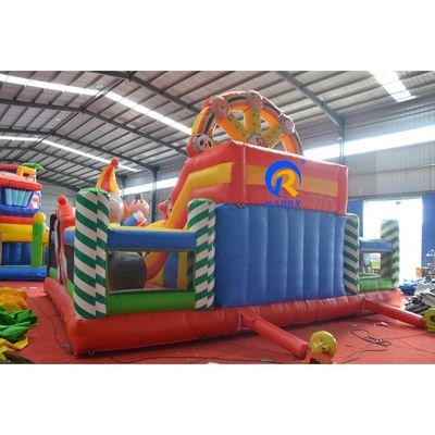 Kids outdoor playground inflatable castle slide combo bounce house with slide