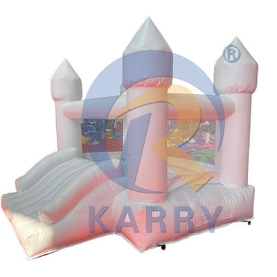 EN71/CE Certified White Commercial Inflatable Bouncy Castle with Slide and Ball Pool