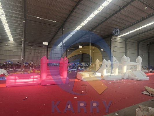 EN71/CE Certified White Commercial Inflatable Bouncy Castle with Slide and Ball Pool