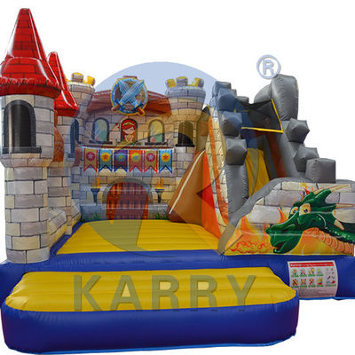 5x4m 18*16ft Blue Dinosaur Bouncy Castle Slide Combo with Professional OEM Service