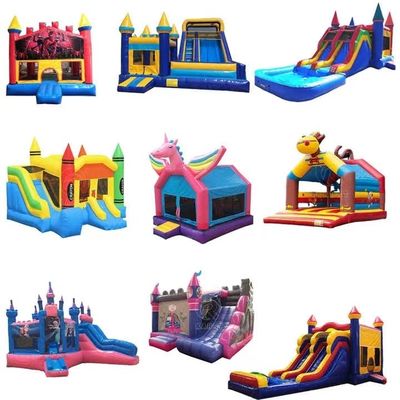 Children's Amusement Park Trampoline with Internal Slide Customized Jungle Lion King