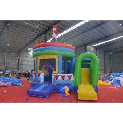 Yellow Castle Slide Combo Children Inflatable Outdoors Carousel Adults Jumpers Dome Tent