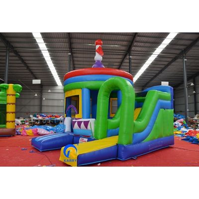 Yellow Castle Slide Combo Children Inflatable Outdoors Carousel Adults Jumpers Dome Tent