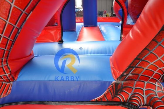 3D Spiderman Jumping Castle With Slide Inflatable Bounce Bed for Commercial Rental