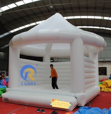 Customized White Inflatable Wedding Trampoline Bouncy Bed 4*4m for Adult Party Jump