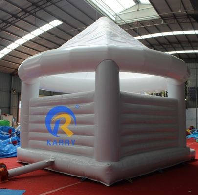 Customized White Inflatable Wedding Trampoline Bouncy Bed 4*4m for Adult Party Jump