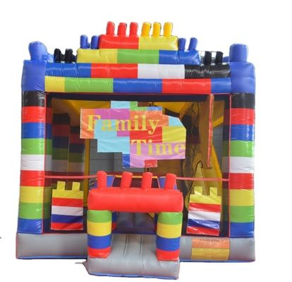 Commercial Rental Space Moon Walking Belt Inflatable Bounce Bed with Building Blocks