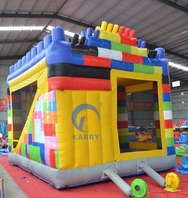 Commercial Rental Space Moon Walking Belt Inflatable Bounce Bed with Building Blocks