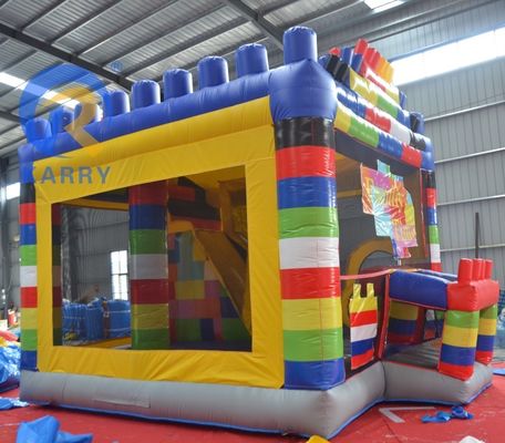 Commercial Rental Space Moon Walking Belt Inflatable Bounce Bed with Building Blocks
