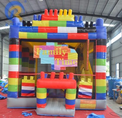 Commercial Rental Space Moon Walking Belt Inflatable Bounce Bed with Building Blocks