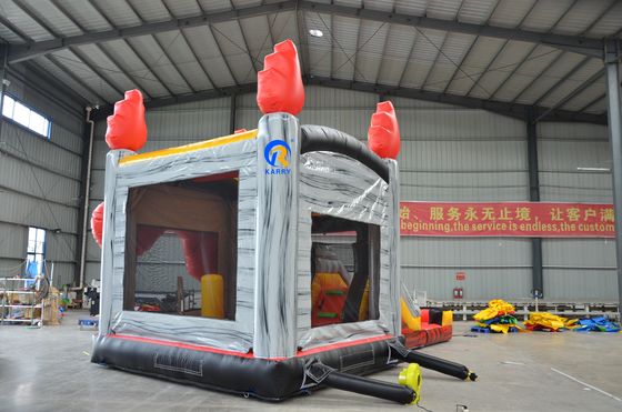 Inflatable Dry Slide Pool Combo with Dual Lane Slide and 3D Racing Theme OEM Accepted