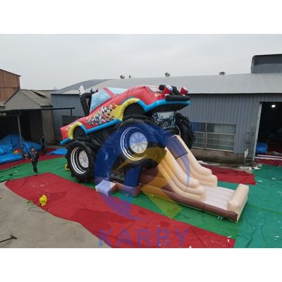 Commercial Red Off-Road Vehicle Inflatable Castle Jumping Combo for Kids and Adults