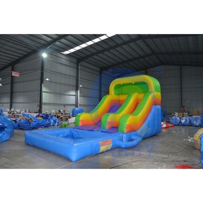 Large Adult Size Commercial Water Slide Inflatable with Pool Max Capacity 100-500kg