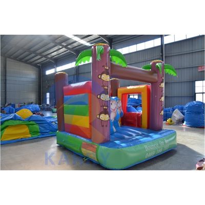 Cartoon Little Monkey Mini Inflatable Castle Slide Combination for Indoor Play